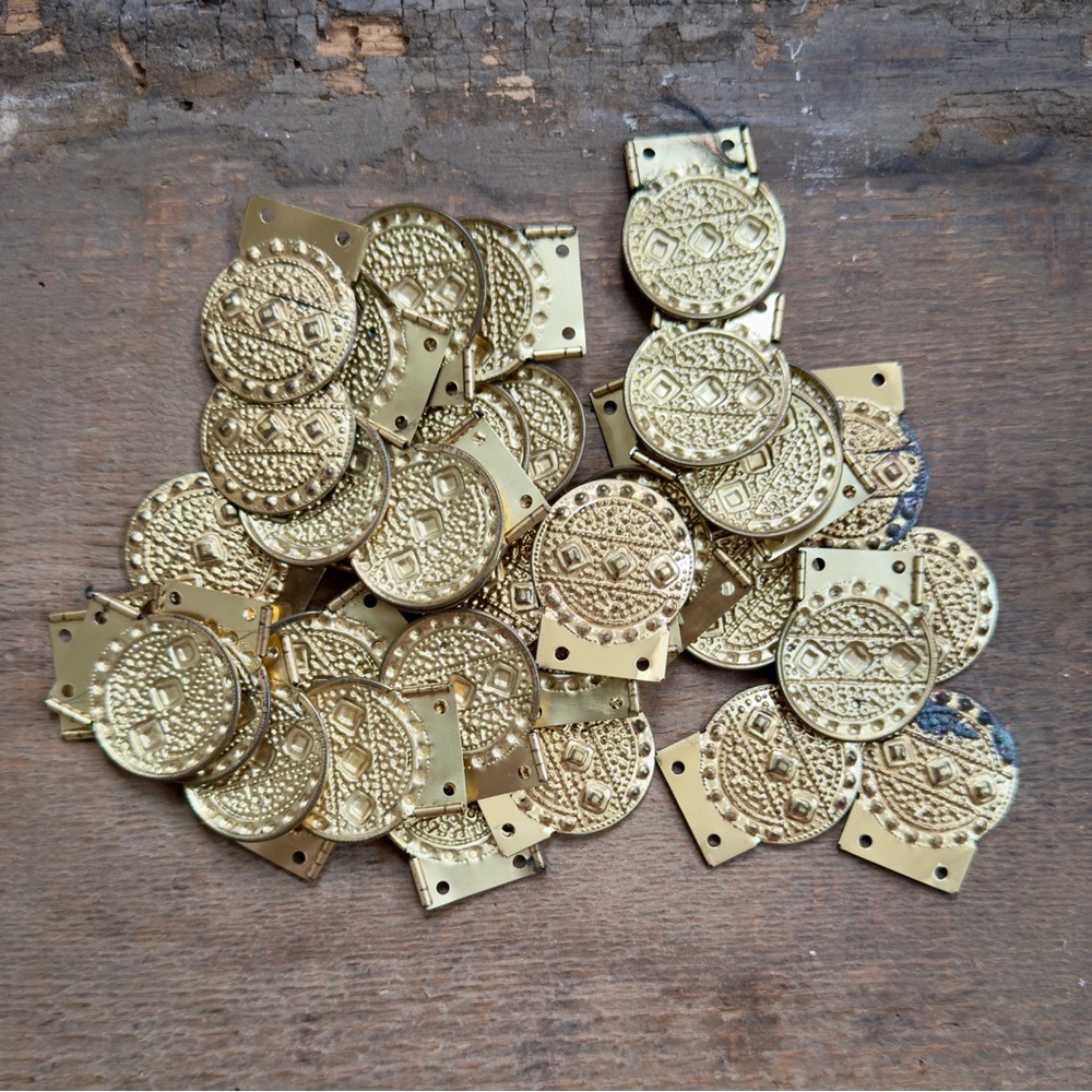 Vintage 2000s gold tone ottoman coin concho pieces for embellishing 40pc